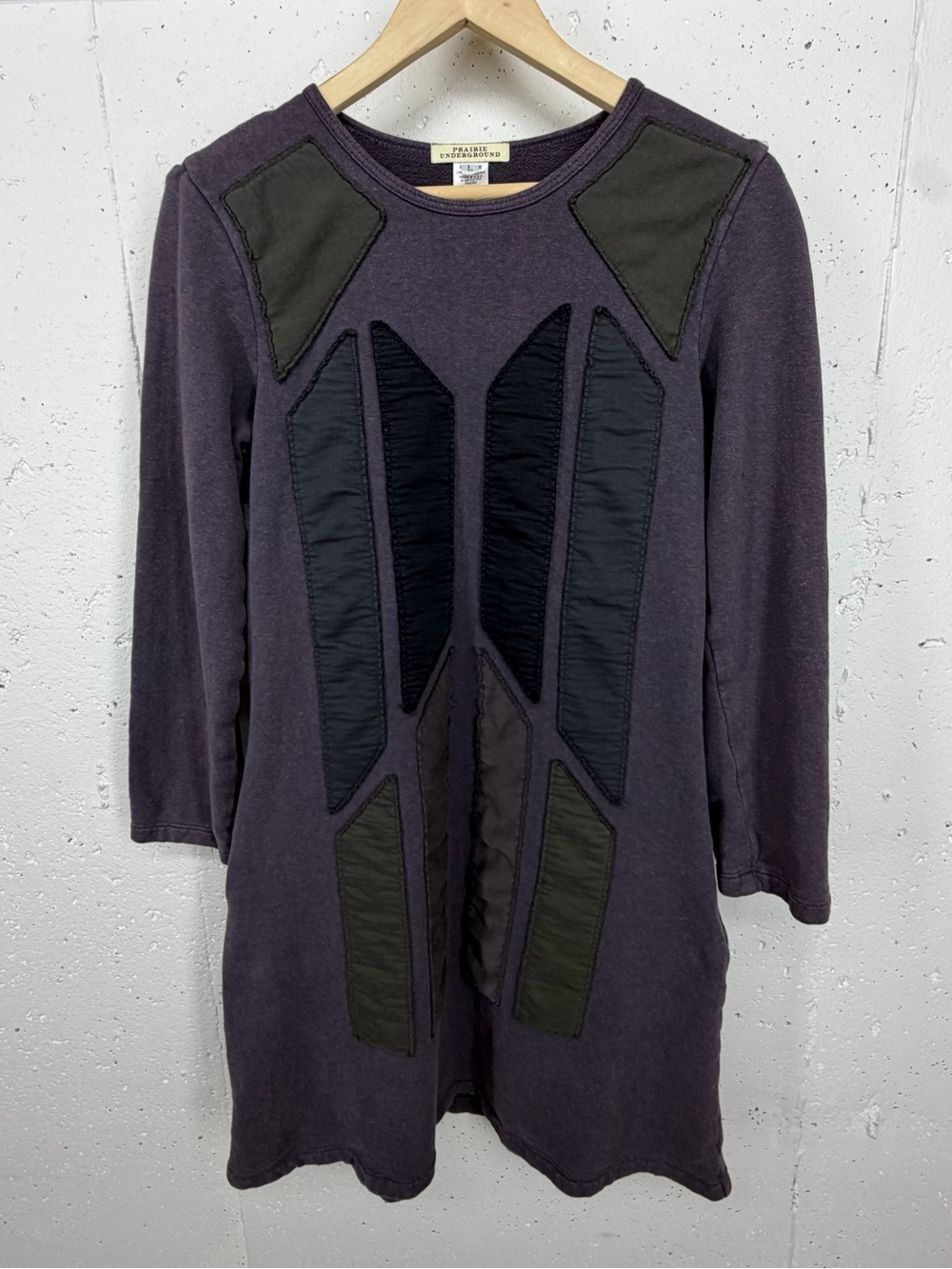 Prairie Underground Size Large Gray Black Sweatshirt Dress Read